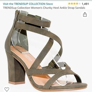 TRENDSup Collection Women's Chunky Heel Ankle Strap Sandals